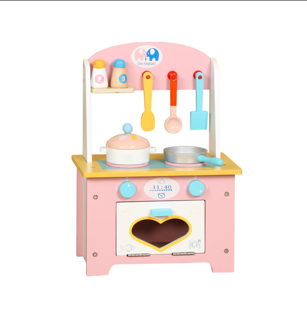 Keukentje Hout Compact Roze Hart | Russle