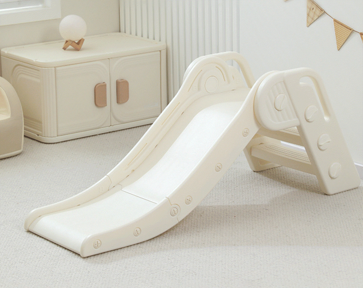 Glijbaan Peuter Basic inklapbare offwhite peuterglijbaan voor binnen en buiten, veilig en duurzaam kunststof