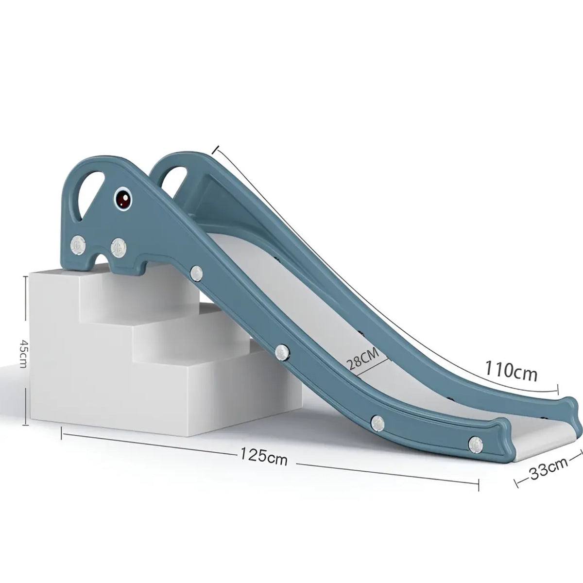 Glijbaan Olifant Compact blauw voor peuters binnen en buiten gebruik