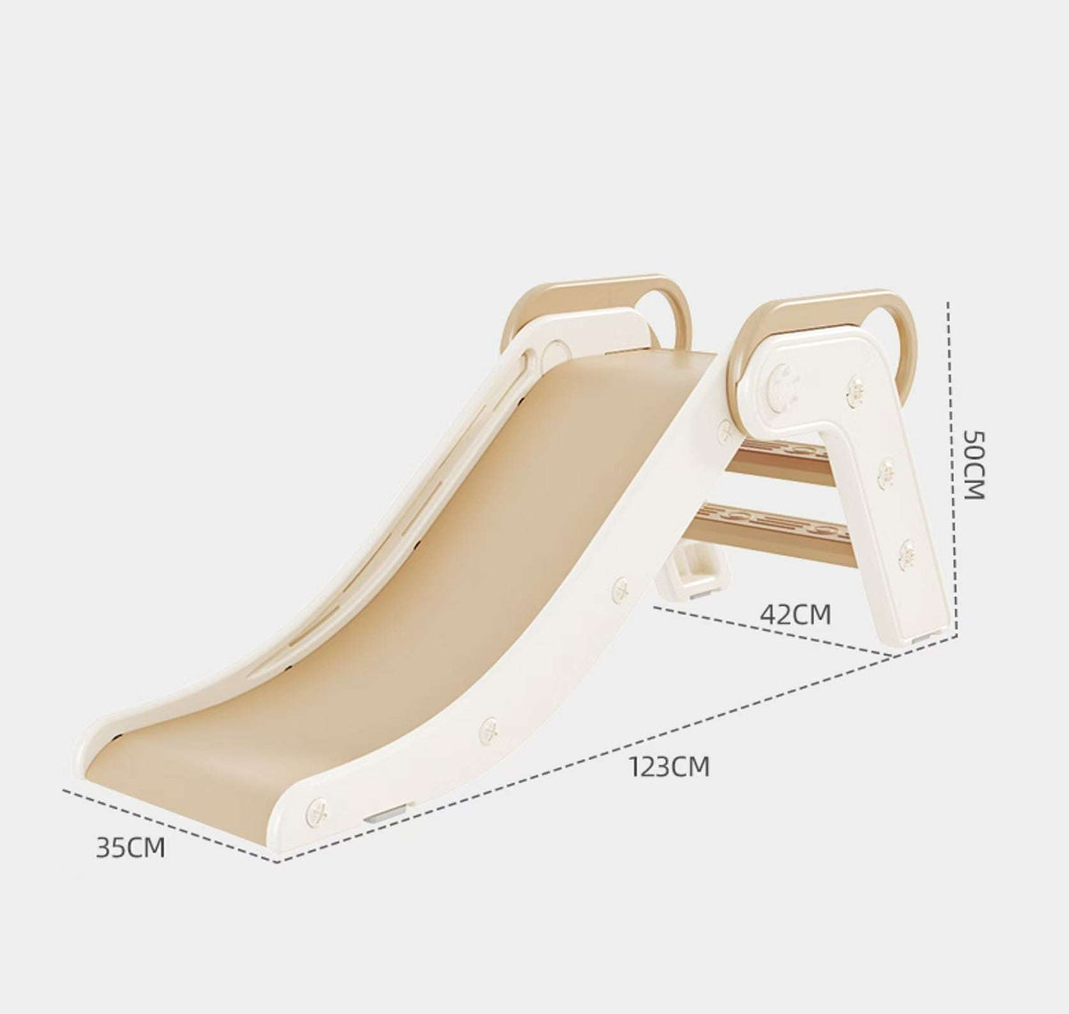 Inklapbare beige crème Glijbaan Peuter voor binnen en buiten in tuin