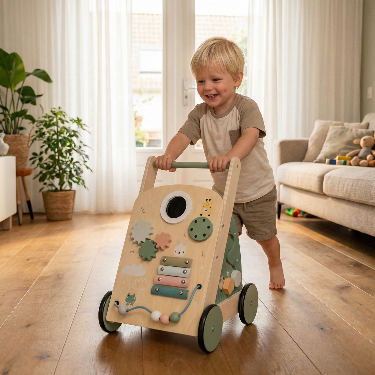 Loopwagen-Trainer Hout Activity Groen | Russle