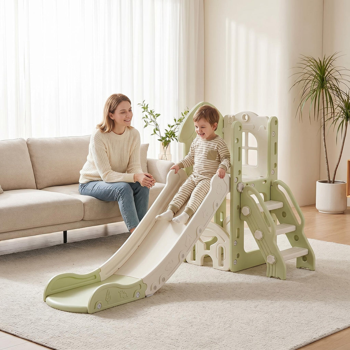 Speeltoestel Toren Natural met Glijbaan - Army | Russle