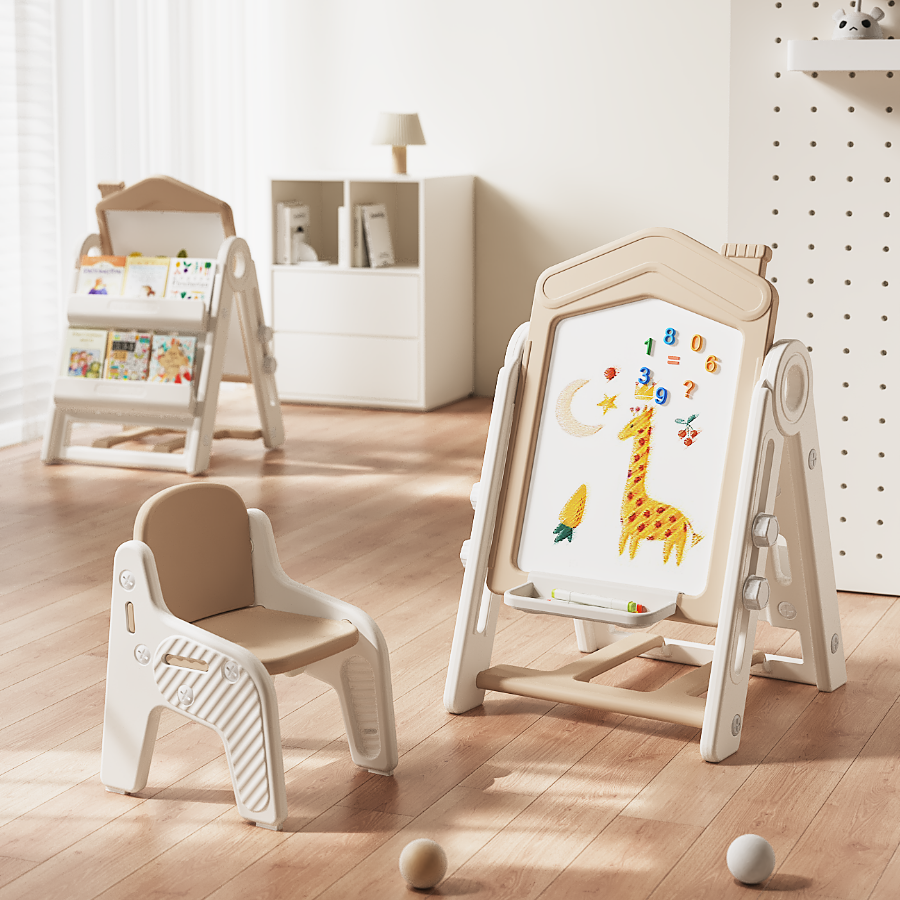 Tekenbord Kunststof Huis met Stoel - Beige  | Russle