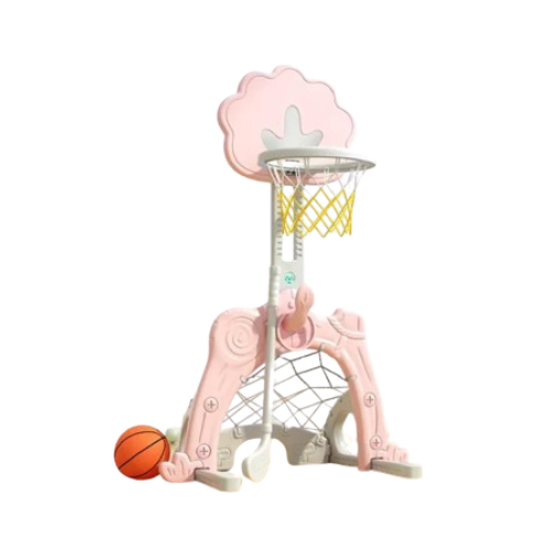 Basketbalstandaard Boom- Roze met goaltje, golfstick en 3 ballen | SALE